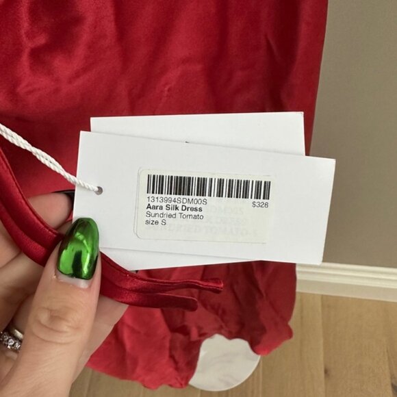 Reformation Silk Aara Lace Halter Maxi Slip Dress Sundried Tomato Small NWT - Picture 3 of 11